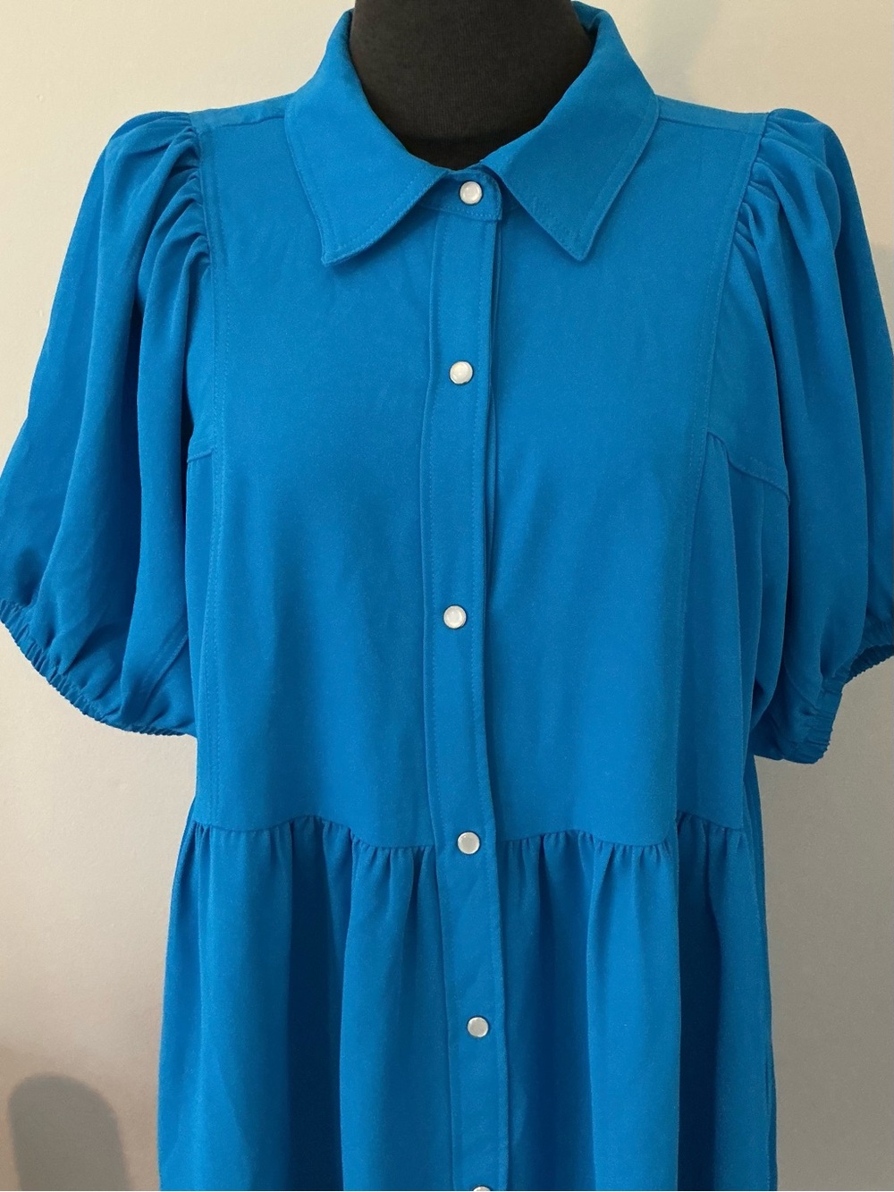 NWT Entro Button-Front Dress in Bright Blue size XL - Picture 6 of 14